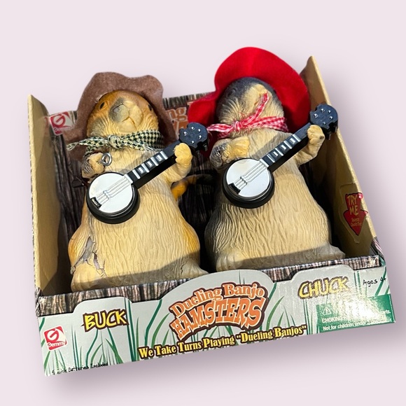 Vintage New In Package Gemmy Dueling Banjo Hamsters Interactive Buck & Chuck - Picture 7 of 8